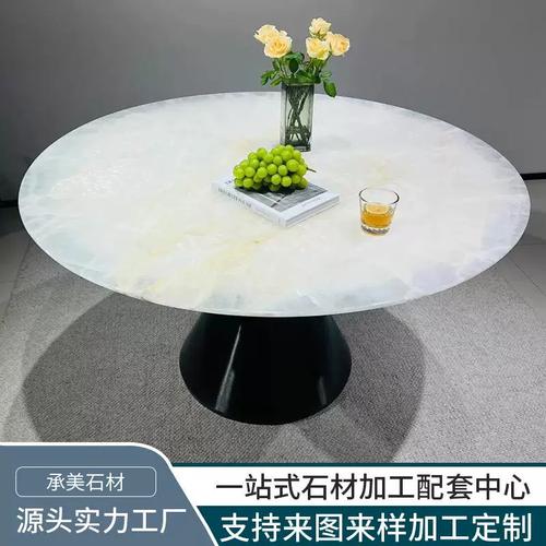 源头工厂轻奢白水晶餐桌 天然大理石的奢华，定义高品质餐厅客厅